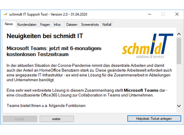 schmidt IT Support-Tool in neuer Version verfügbar