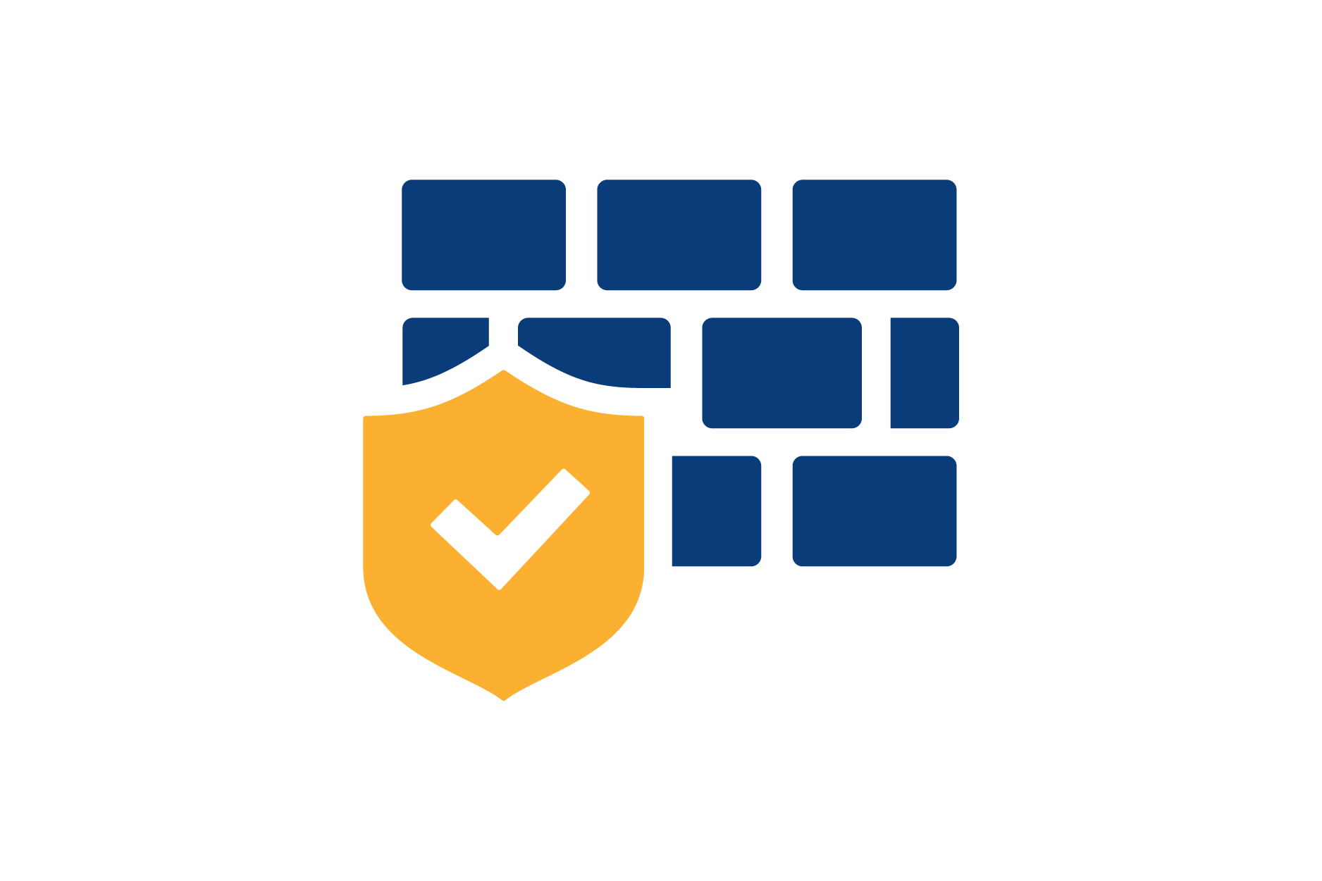 Symbol für IT-Sicherheit mit Firewall und Sicherheitsschutz
