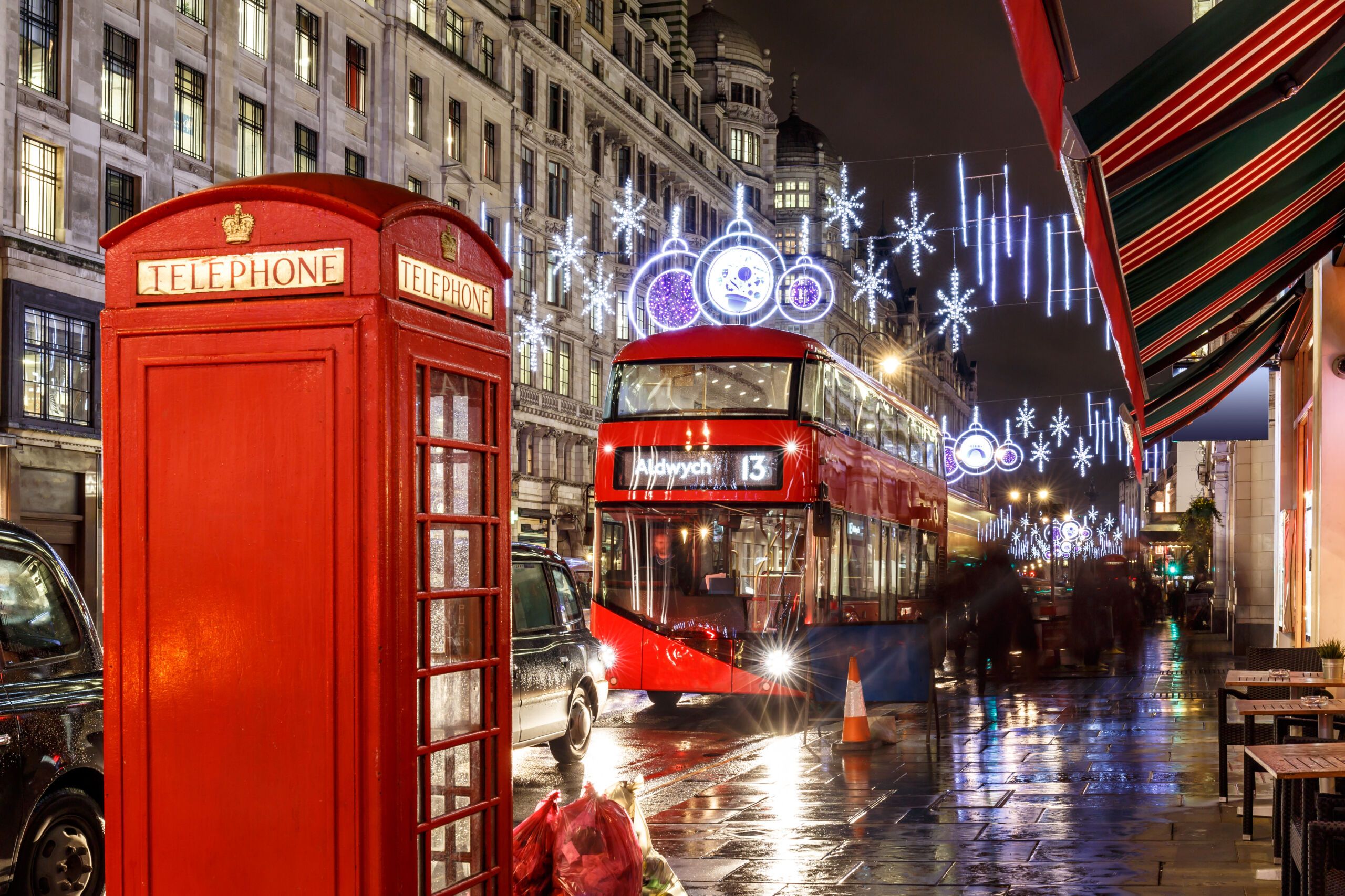 Hintergrundbild, christmas lights on London street