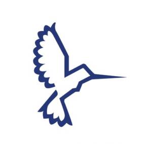 Logo der MHS Aviation GmbH - Blauer Umriss eines Vogels auf weißem Hintergund
