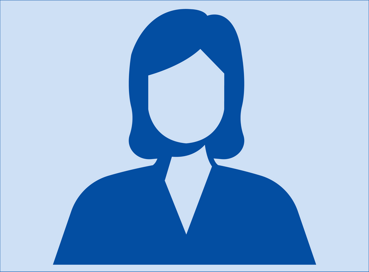 Eine simple weibliche Figur in blau