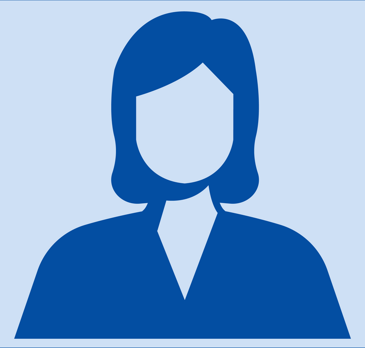 Eine simple weibliche Figur in blau