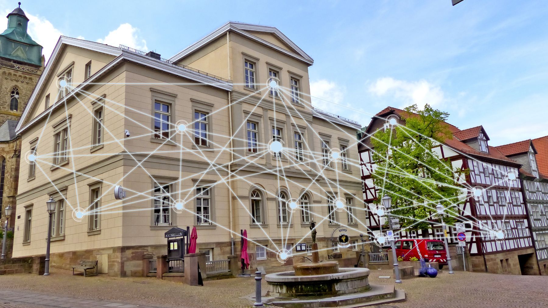 Blick auf das Rathaus