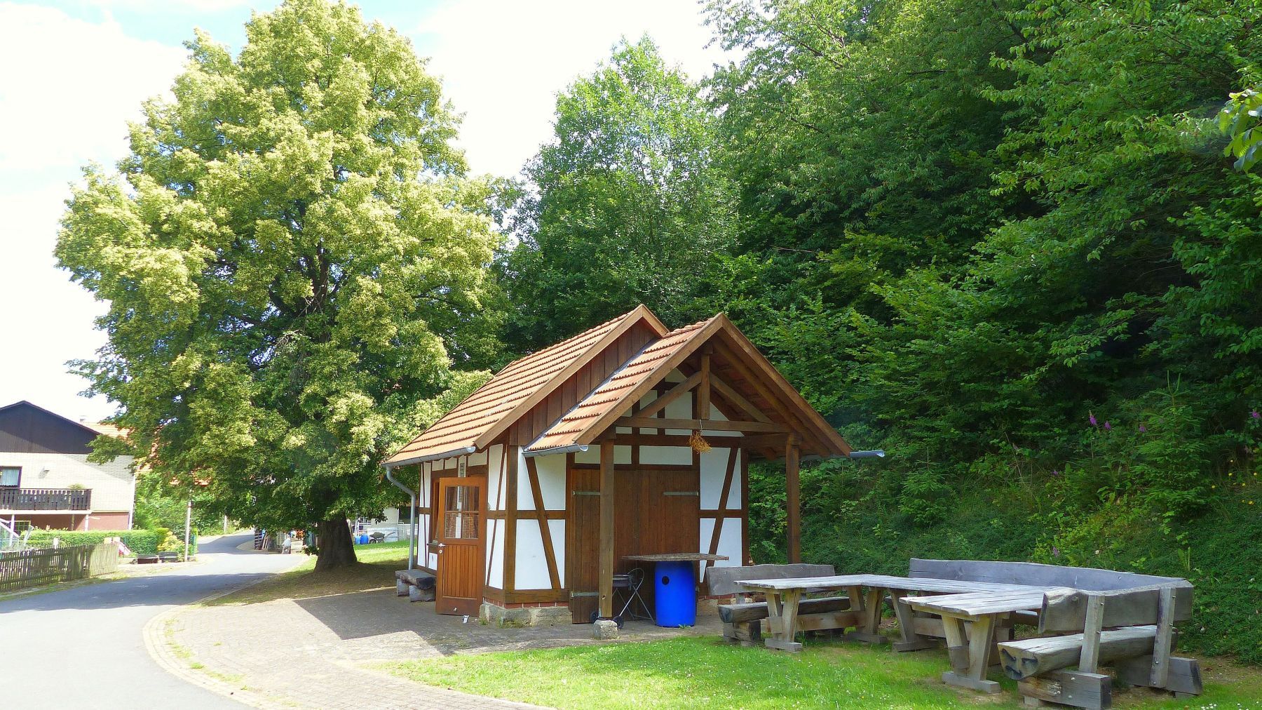 Blick auf den Zimmerplatz bzw. Rastplatz in Hüddingen