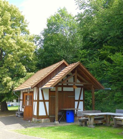 Blick auf den Zimmerplatz bzw. Rastplatz in Hüddingen