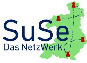 In blau der Schriftzug &quot;SuSe Das Netzwerk&quot;. Dahinter eine Karte von Waldeck Frankenberg.