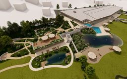 3D Modell des Außenbereichs vom Heloponte von Bad Wildungen