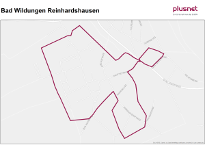 Eine Karte auf der der Stadtteil Reinhardshausen rot eingezeichnet ist