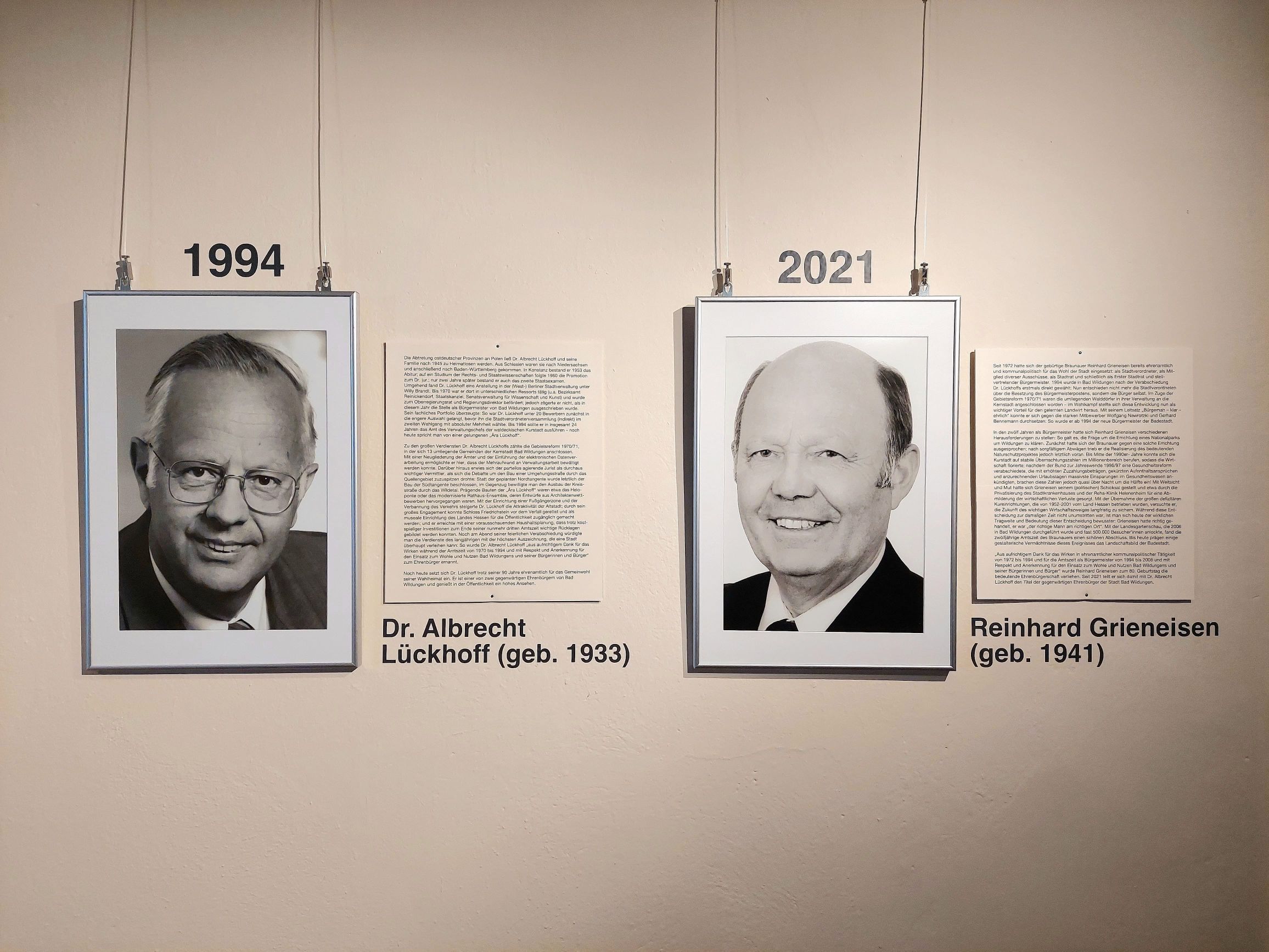 Bilder und Infotafeln zu Dr. Albrecht Lückhoff und Reinhard Grieneisen.