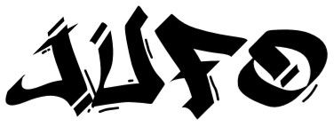Das Wort "Jufo" geschrieben in einer Graffiti Schriftart.