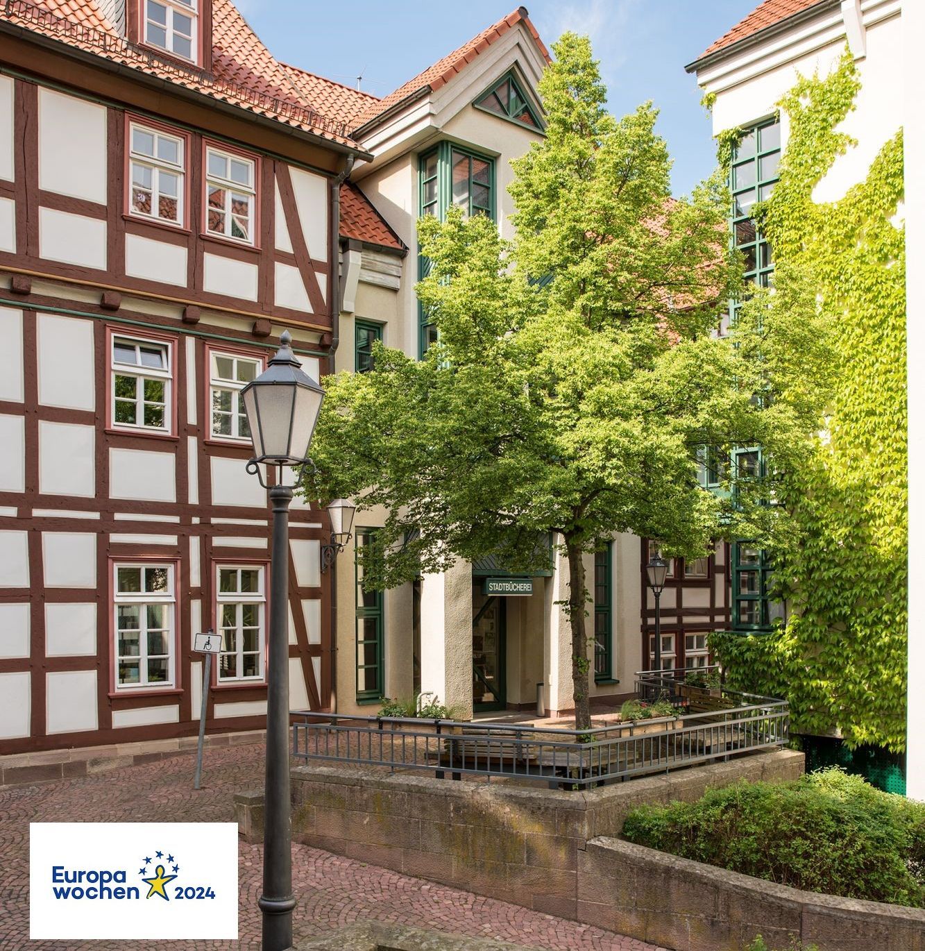 Aufnahme der Stadtbücherei von Bad Wildungen während der Europawoche 2024.