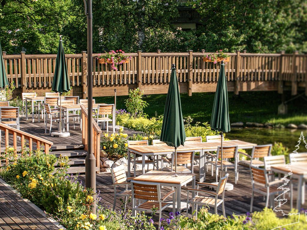 Gemütliche Außenterrasse des Resorts Fiskina in Fischen im Allgäu – entspannter Genuss mit Blick auf die Allgäuer Alpen in stilvoller Atmosphäre. Möchtest du den Fokus stärker auf Kulinarik, Veranstaltungen oder Jahreszeiten legen?