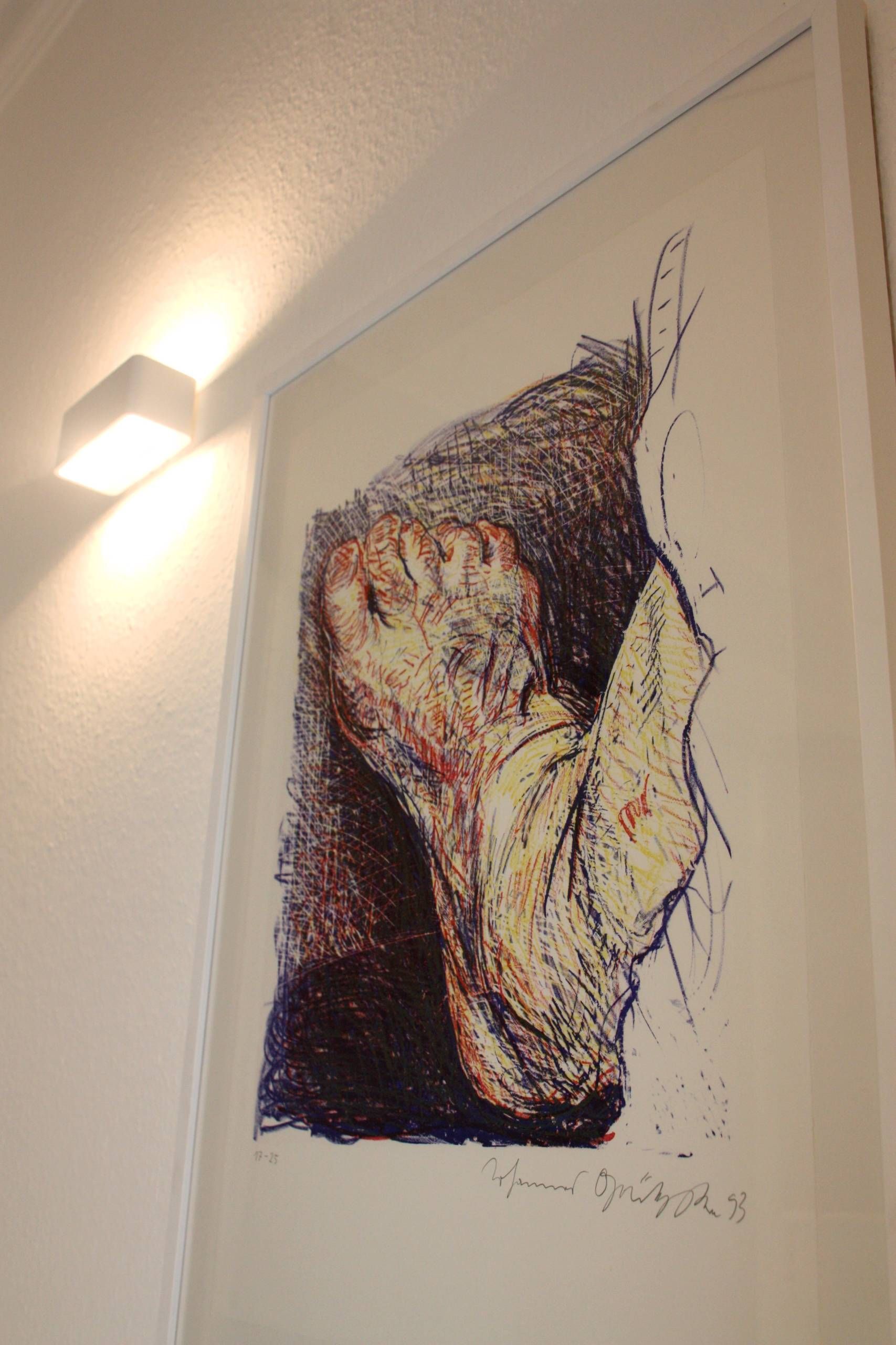 Nahaufnahme eines Wandbildes, Motiv Fuß.