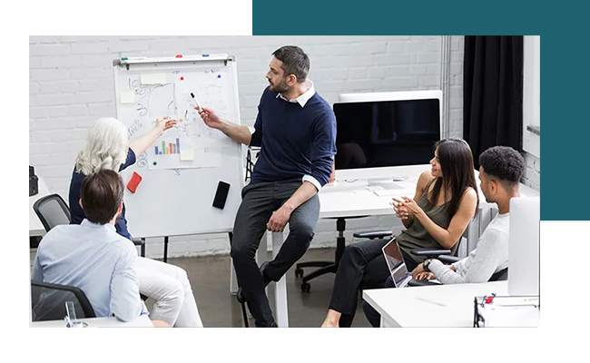 A collegue is explaining the interface connection porcess.