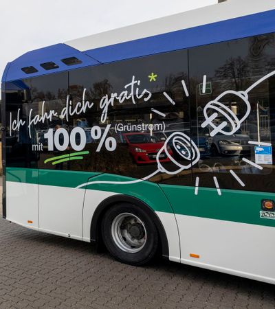 Erlanger Stadtbus mit 100% grünem Strom