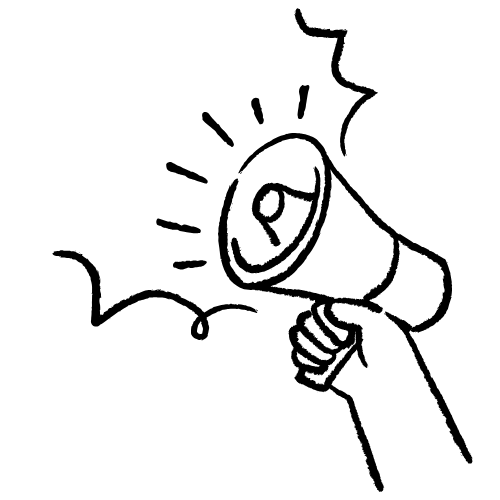 Zeichnung eines Megaphones.