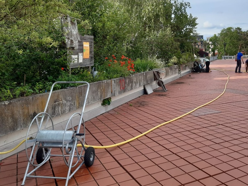 Garten-Projekt auf dem roten Platz der technischen Fakultät.