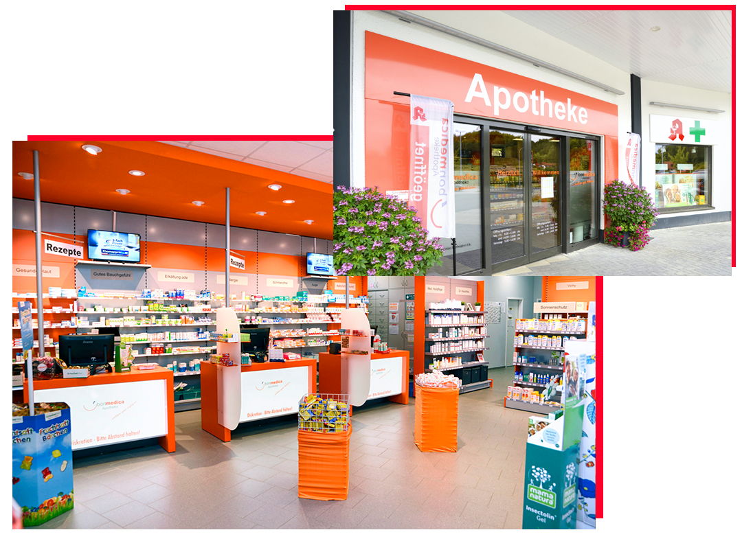 Innenansicht der bonmedica Apotheke.