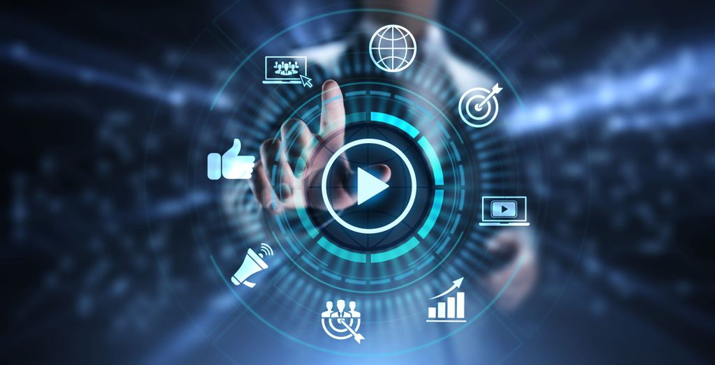 Software Video-Gallerie Kreis mit Video Symbolen