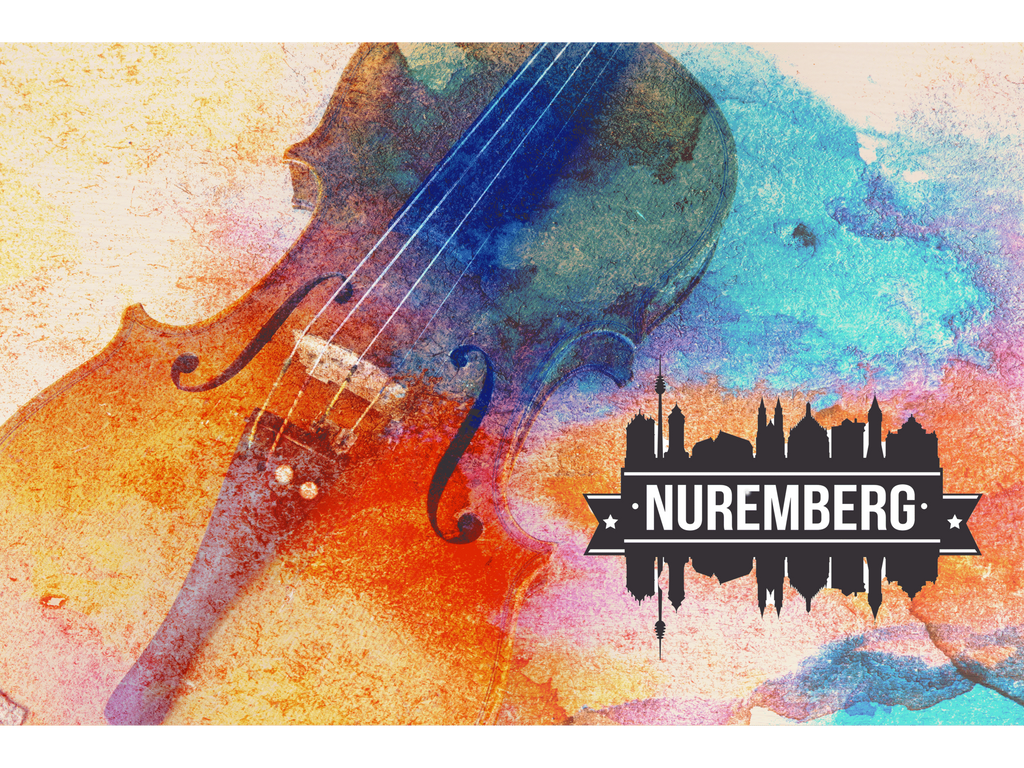 Abstraktes buntes Bild Geige Nuremberg Sticker