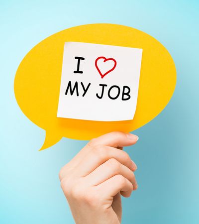 I love my job gelbe Sprechblase