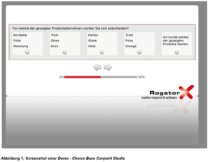 Screenshot Fragebogen Conjoint-Analyse für Automobilhersteller