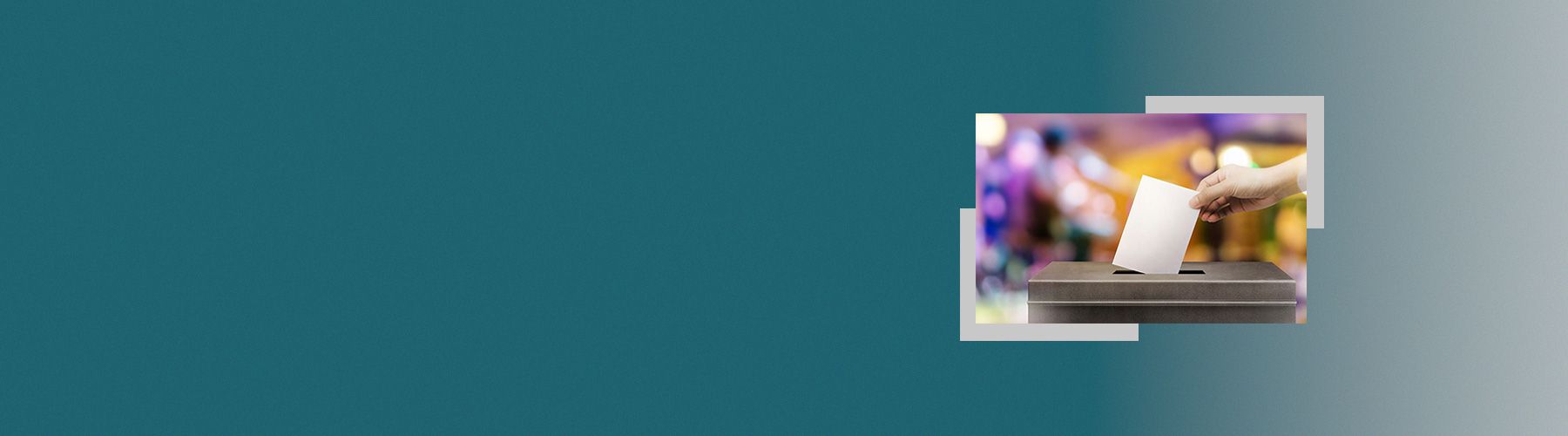 Es wird ein Wahlbrief in eine Wahlurne geworfen für die betrieblichen Wahlen im Unternehmen.