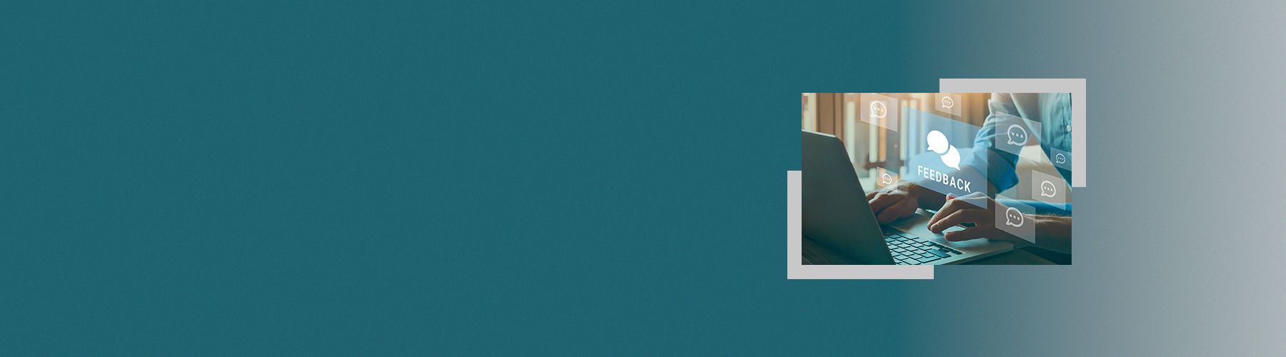 Eine Person programmiert die Feedbackautomatisierung an einem Laptop.