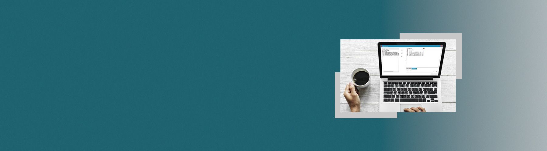 Auf einem Laptop wird ein Online Mitarbeiterfeedback durchgeführt.