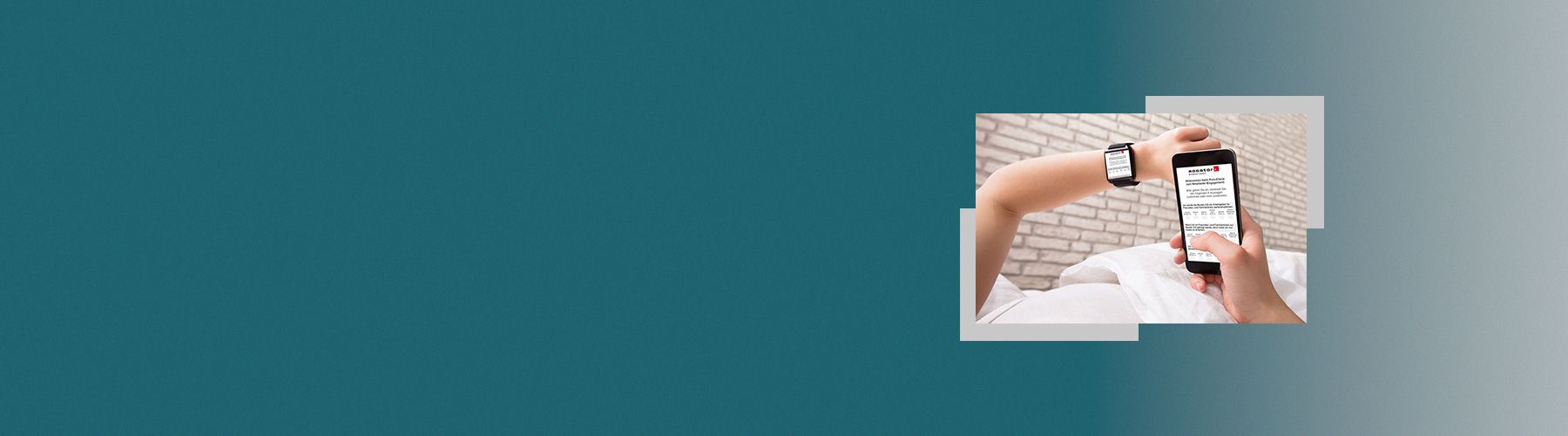 Mit einem Puls Check kontinuierlich Feedback einholen. Ein Mann nimmt per Handy und Smart Watch an einem Puls Check teil.