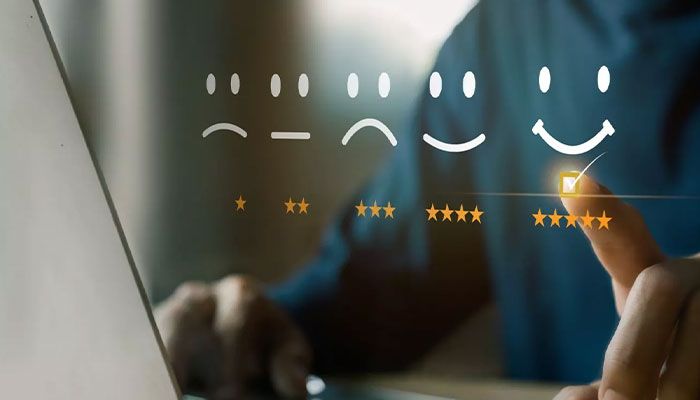 Der CSAT-Score kann auf einer einfachen Skala ermittelt werden, im Bild mit 1 bis 5 Sternen.