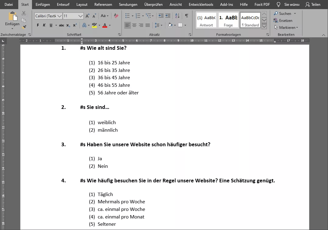 Fragebogenbeispiel (Word)