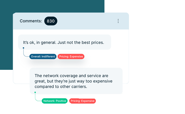 Screenshot aus der KI-Textanalysesoftware von Caplena.