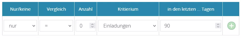 Screenshot keine Einladungen in den letzten 90 Tagen