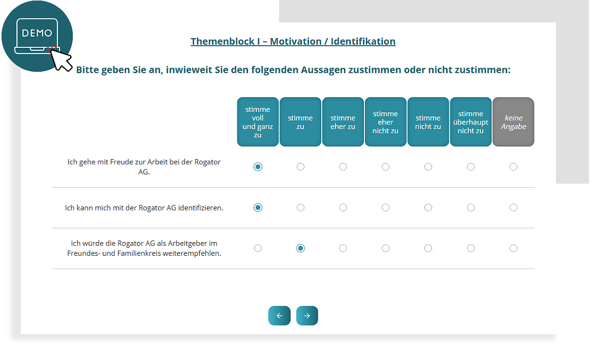 Arbeitgeberattraktivität Demo-Befragung Motivation