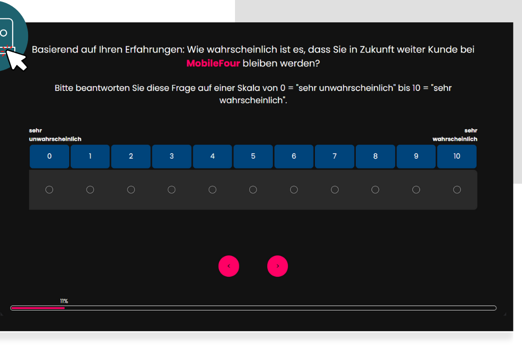 Demo-B2C-Befragung MobileFour Weiterempfehlungsbereitschaft