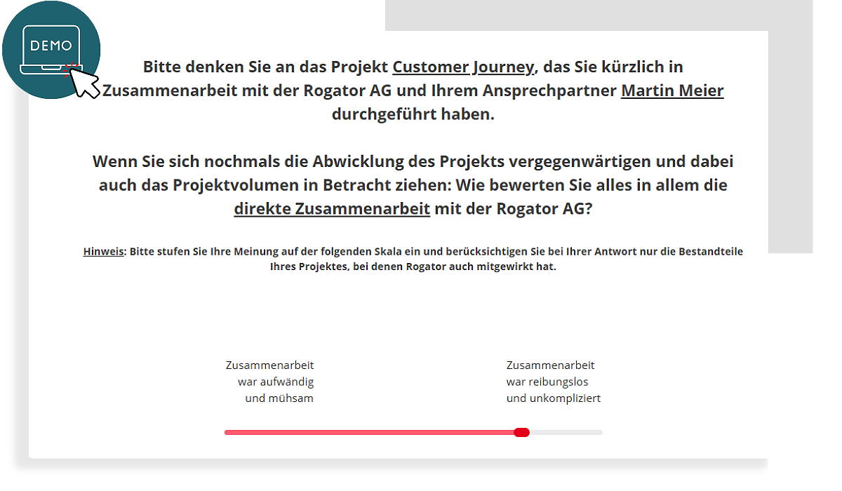 CES Demo-Item Bewertung Zusammenarbeit