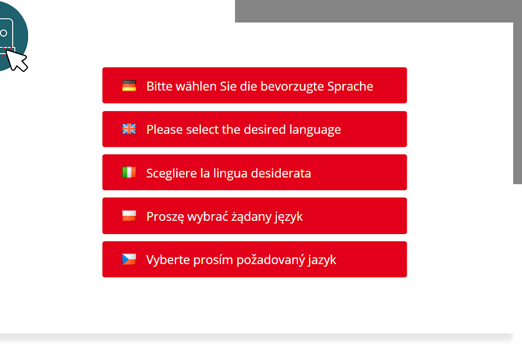 Sprachauswahl Demo internationale Kundenbefragung