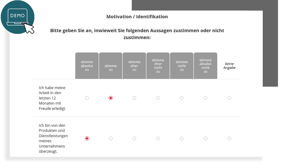 Mitarbeiterfeedback Demo-Befragung Motivation