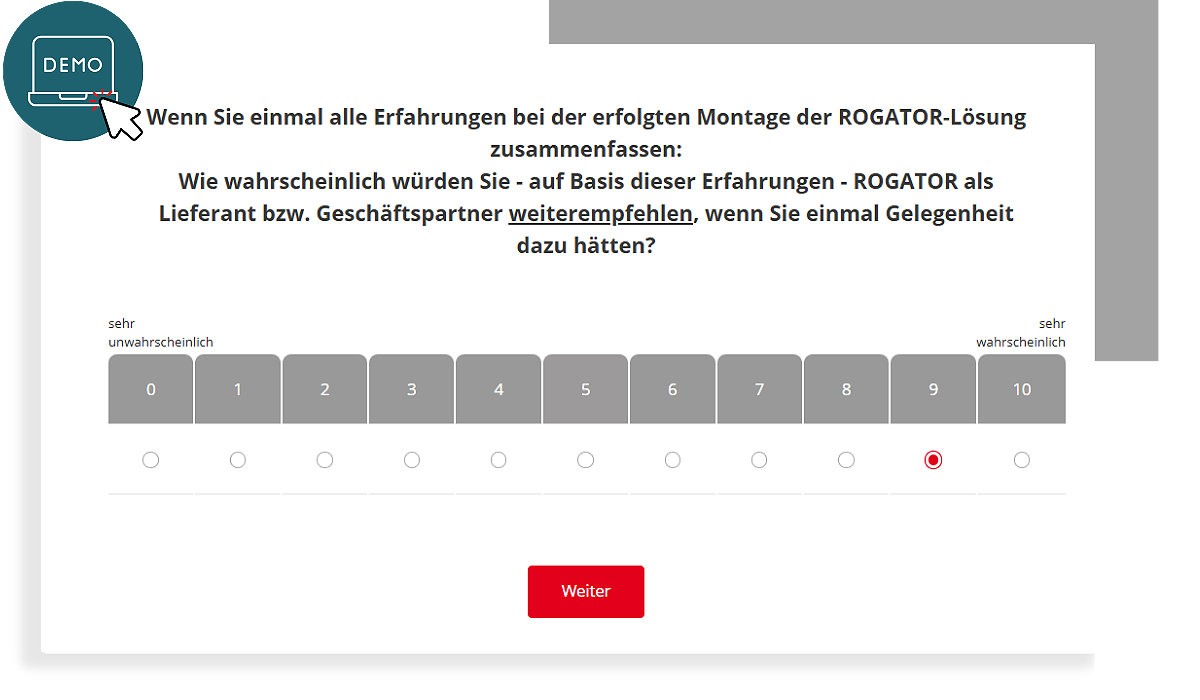 NPSplus Weiterempfehlungsbereitschaft Demo Befragung