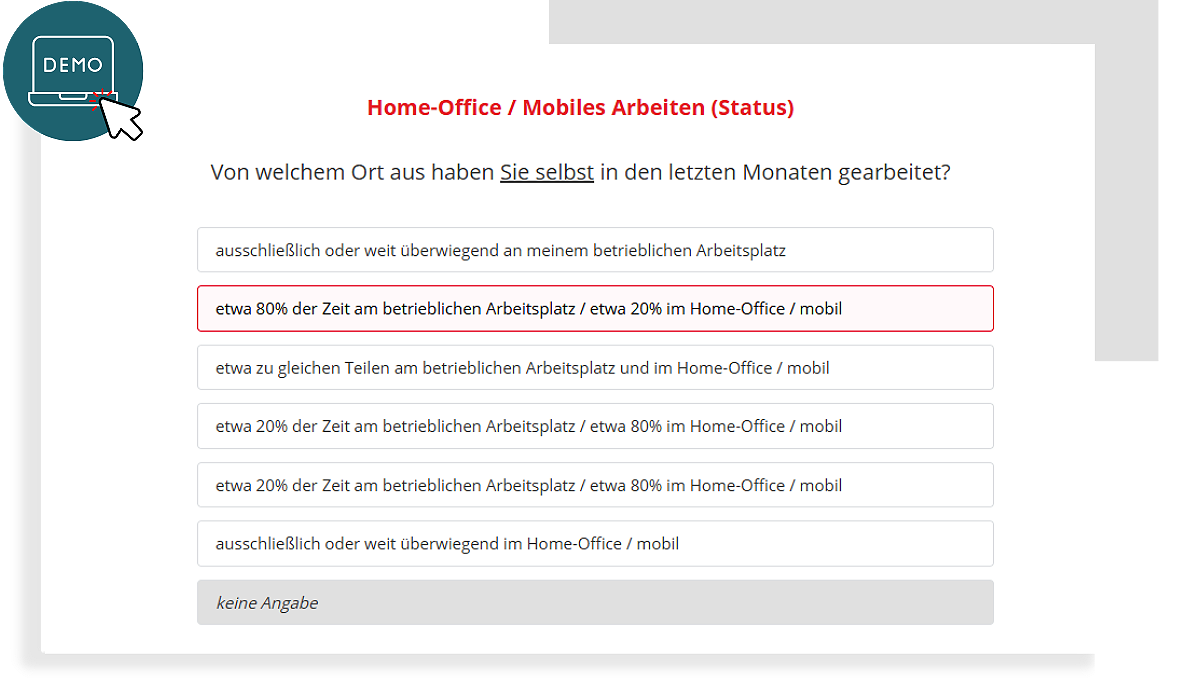 Mobiles Arbeiten Demo-Befragung Homeoffice-Zeiten