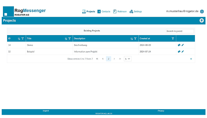 RogMessenger im Einsatz bei der Erhebung des NPSplus