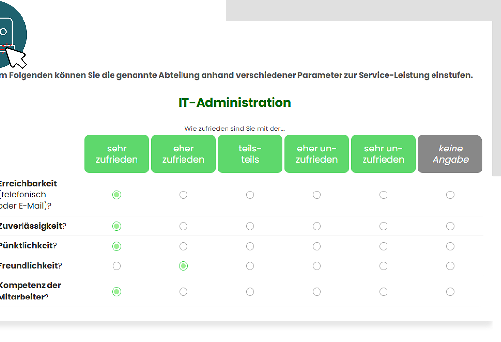 Schnittstellen-Feedback Demo zur internen Zufriedenheit mit der IT-Abteilung