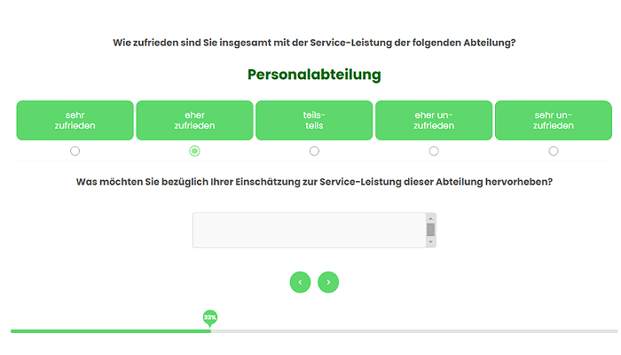 Schnittstellen-Feedback Demo zur internen Zufriedenheit mit der Personalabteilung