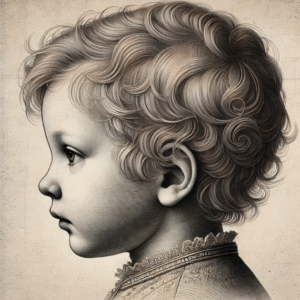 Seitprofil eines Kindes mit kurzer, leicht nach oben gerichteter Nase