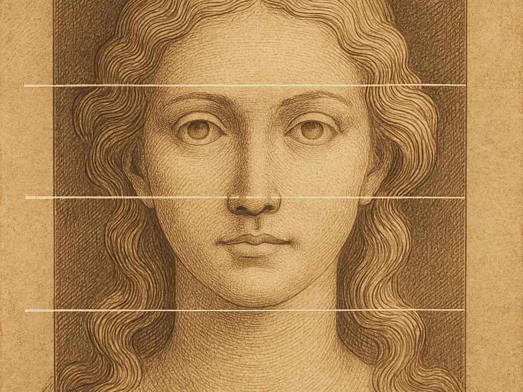 Klassische Dreiteilung des Gesichts mit Fokus auf die mittlere Etage