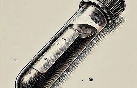 Illustration eines PRF-Röhrchens mit Wachstumsfaktoren