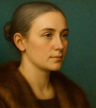 Künstlerisches Porträt zur Darstellung einer sanften, nasenrückenerhaltenden Nasenkorrektur (Preservation-Technik)