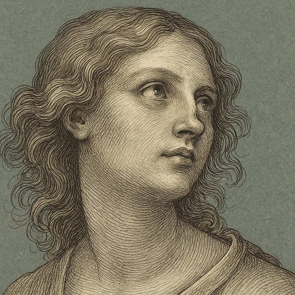 Renaissance-Zeichnung einer Frau mit Sattelnase