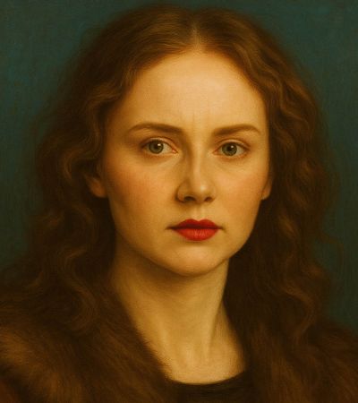 Renaissance-inspiriertes Porträt einer Frau mit deutlich schiefer Nase – Seitenabweichung des Nasenrückens als typisches Merkmal einer Schiefnase